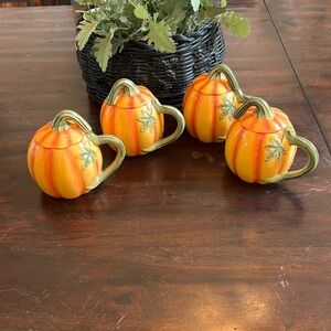Vintage handcrafted mesa international ceramic pumpkin mug halloween